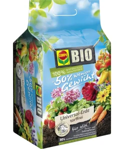 Compo BIO Universal-Erde | ca. 50% weniger Gewicht, 30 L.