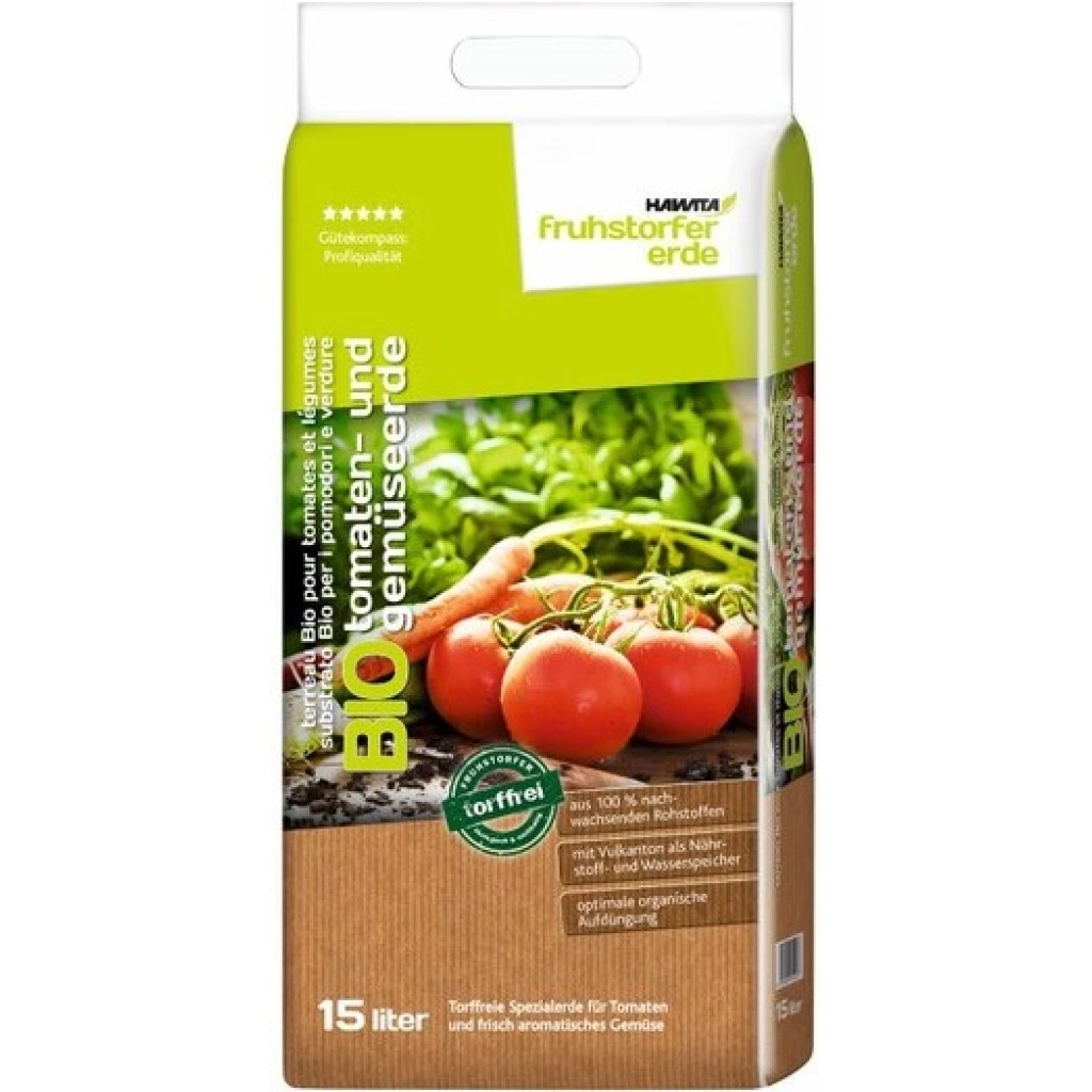 Fruhstorfer BIO-Tomaten- und Gemüseerde | 15 Liter, torffrei