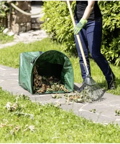 Windhager Garten-Abfallsack mit Kehrkante | 150 L., 63x50x50cm, dunkelgrün